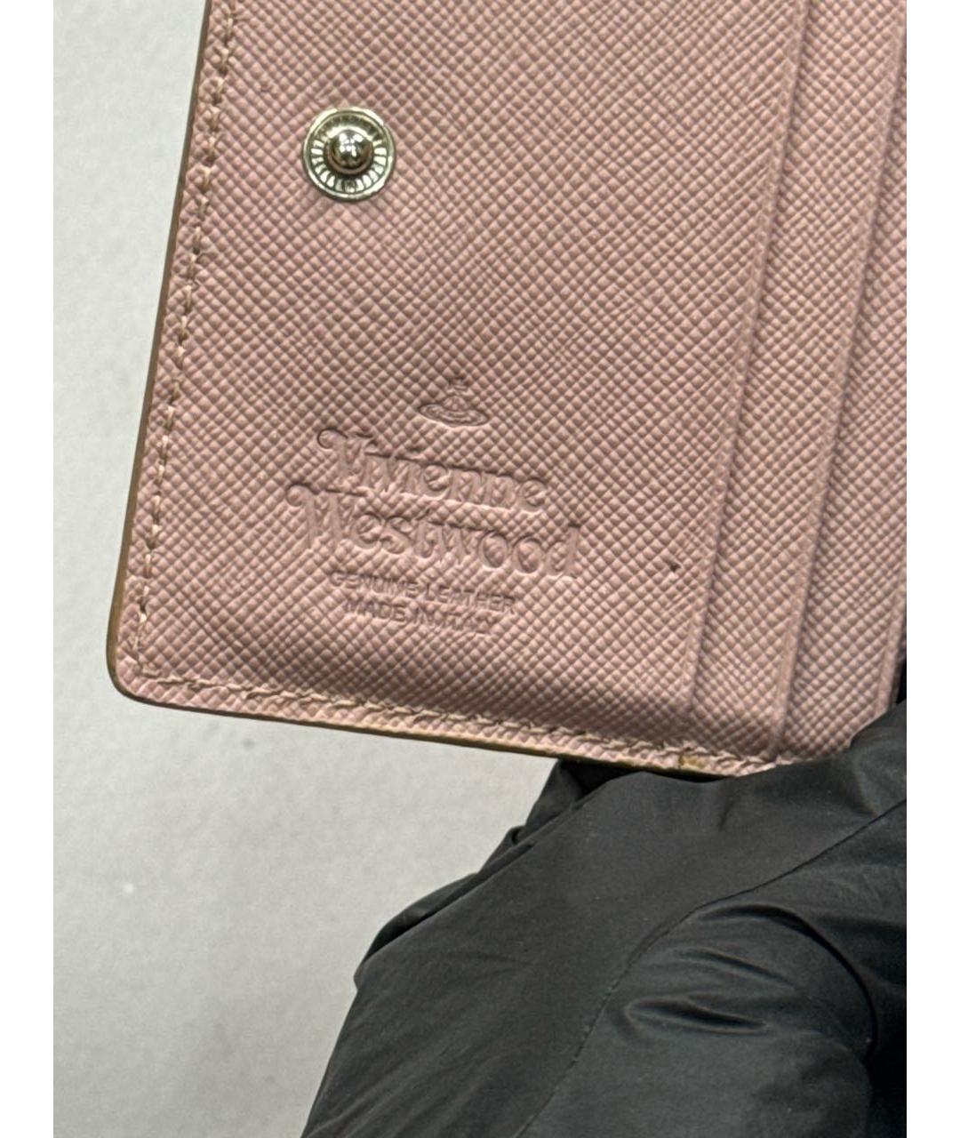 VIVIENNE WESTWOOD Розовый кожаный кошелек, фото 8