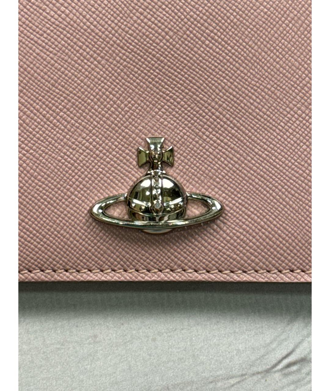 VIVIENNE WESTWOOD Розовый кожаный кошелек, фото 3