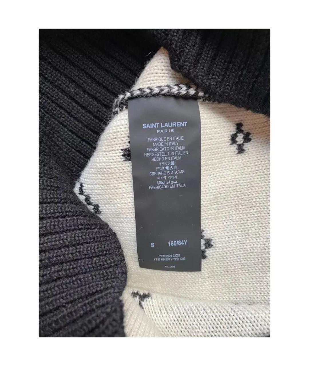 SAINT LAURENT Черный шерстяной джемпер / свитер, фото 5
