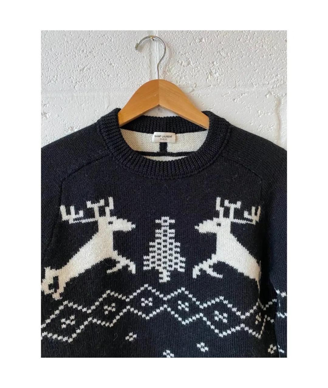 SAINT LAURENT Черный шерстяной джемпер / свитер, фото 3