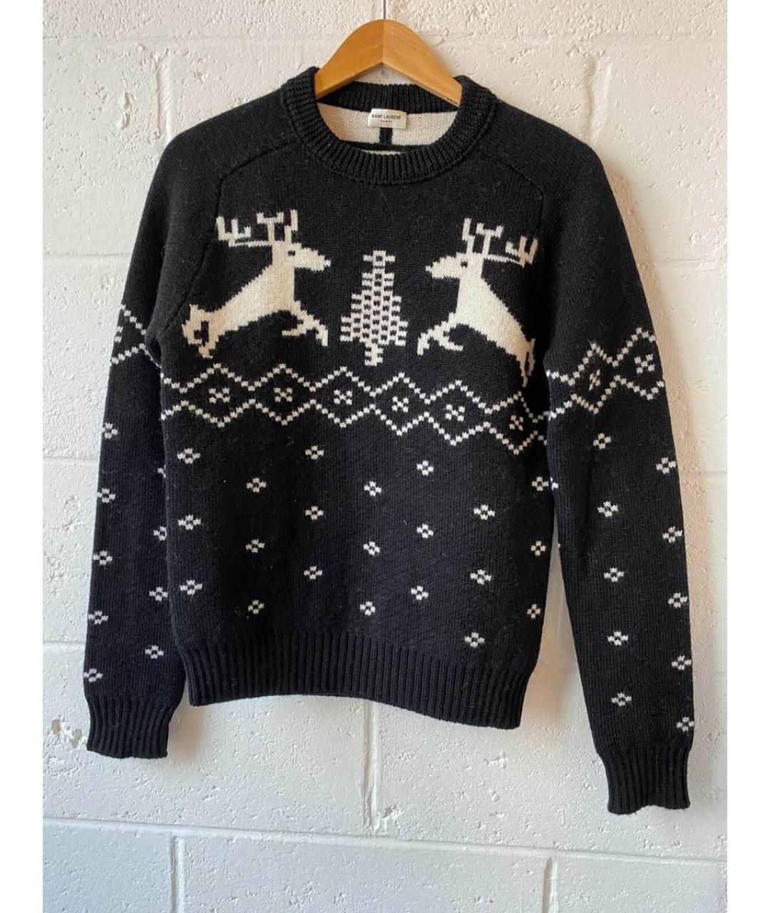 SAINT LAURENT Черный шерстяной джемпер / свитер, фото 4