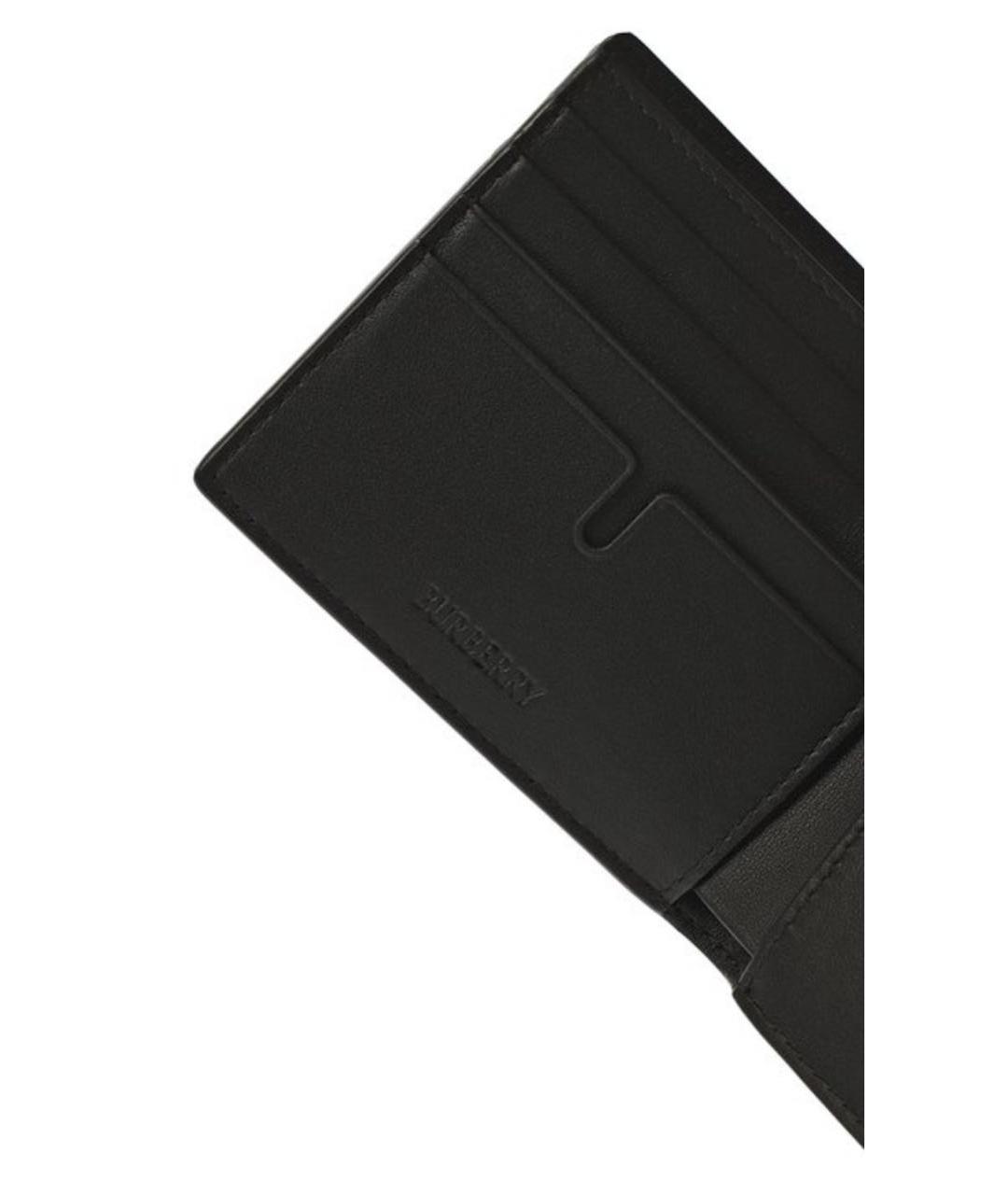 BURBERRY Черный кожаный кошелек, фото 4
