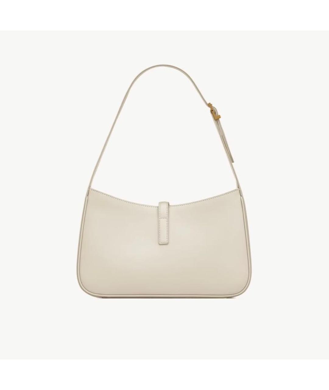 SAINT LAURENT Белая кожаная сумка с короткими ручками, фото 3