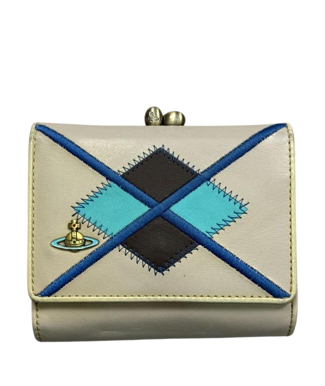 VIVIENNE WESTWOOD Бежевый кожаный кошелек, фото 1