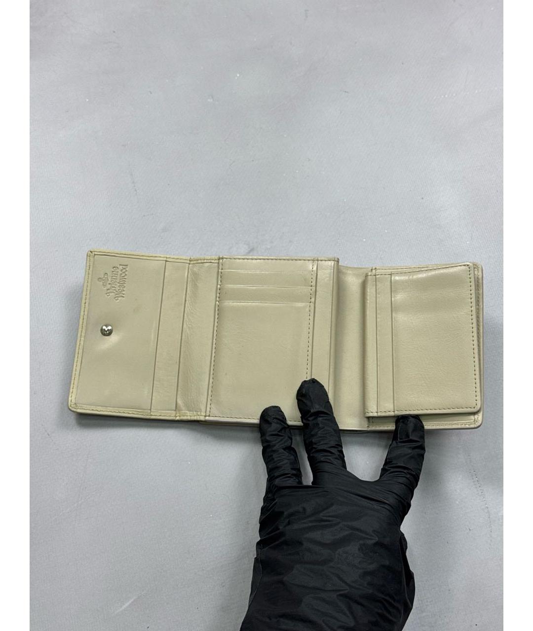 VIVIENNE WESTWOOD Бежевый кожаный кошелек, фото 3