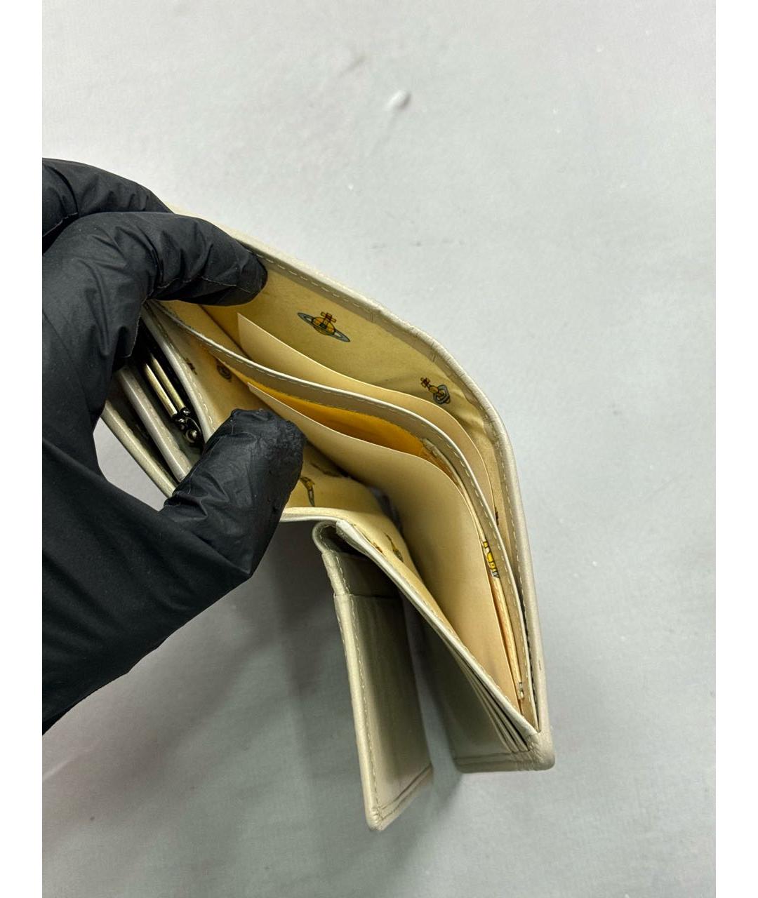 VIVIENNE WESTWOOD Бежевый кожаный кошелек, фото 6