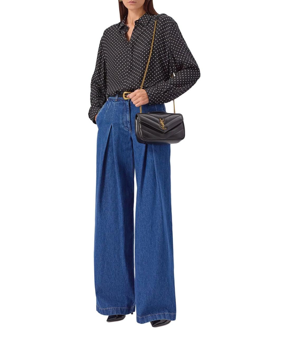 SAINT LAURENT Черная кожаная сумка через плечо, фото 6