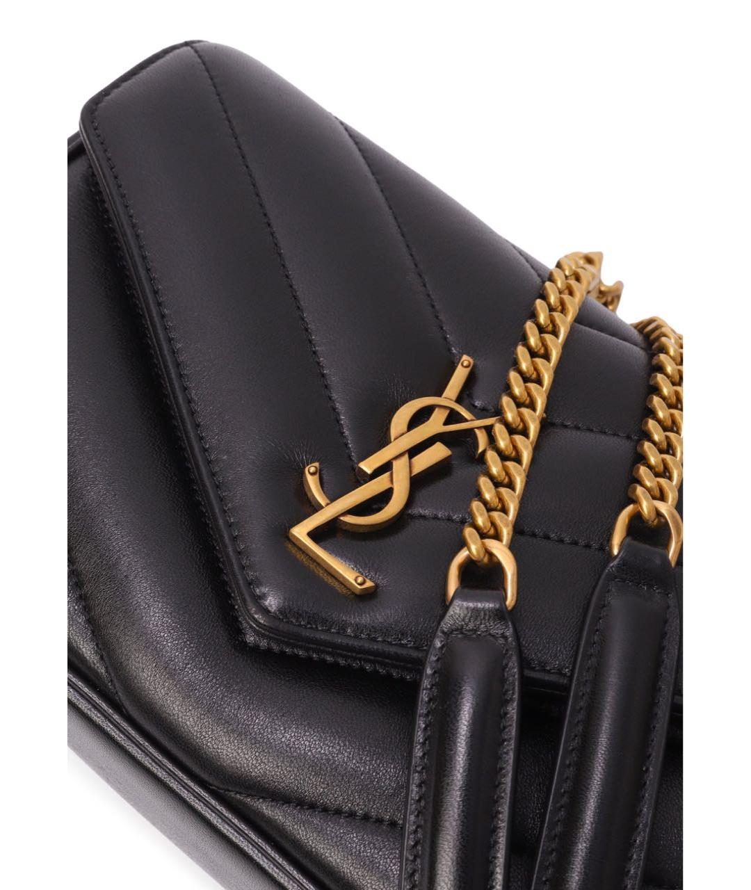 SAINT LAURENT Черная кожаная сумка через плечо, фото 7