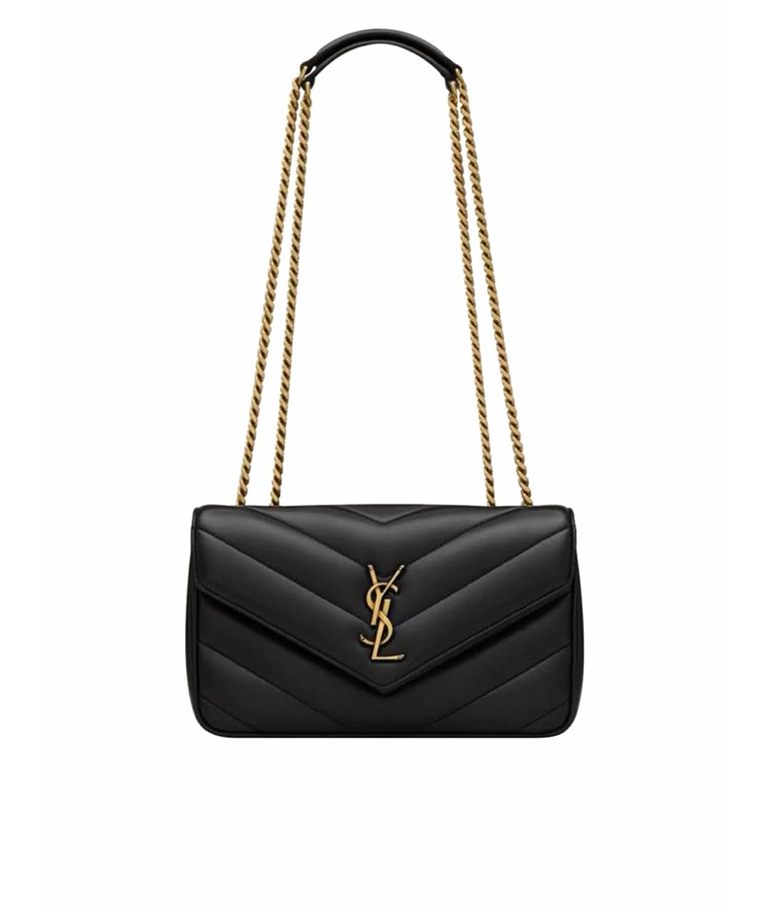 SAINT LAURENT Черная кожаная сумка через плечо, фото 1