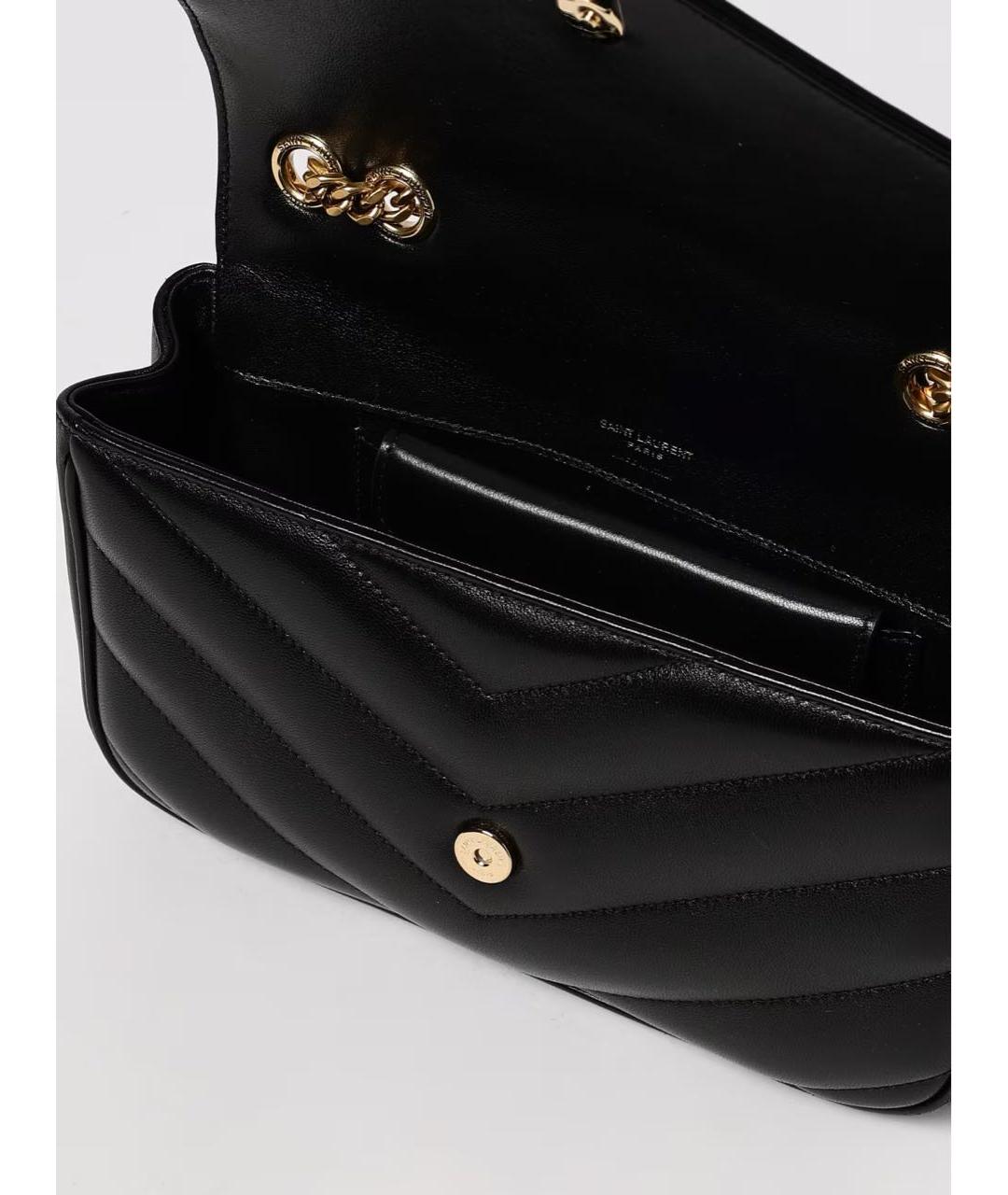 SAINT LAURENT Черная кожаная сумка через плечо, фото 4