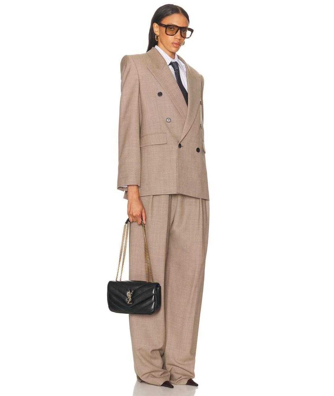 SAINT LAURENT Черная кожаная сумка через плечо, фото 8