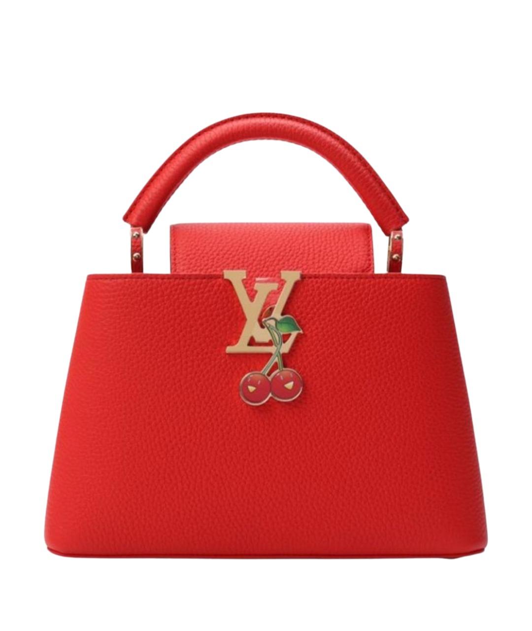 LOUIS VUITTON Красная кожаная сумка с короткими ручками, фото 1