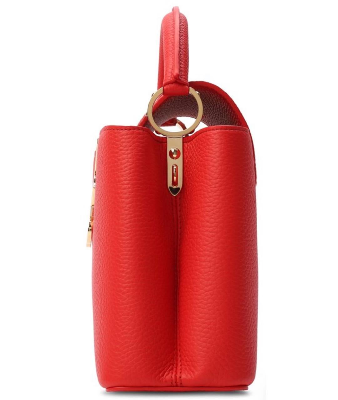 LOUIS VUITTON Красная кожаная сумка с короткими ручками, фото 5