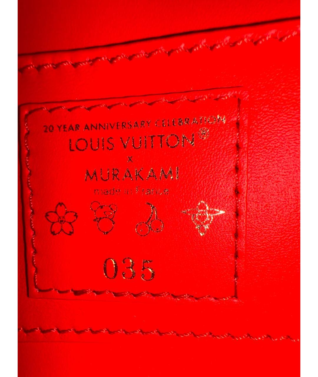 LOUIS VUITTON Красная кожаная сумка с короткими ручками, фото 8