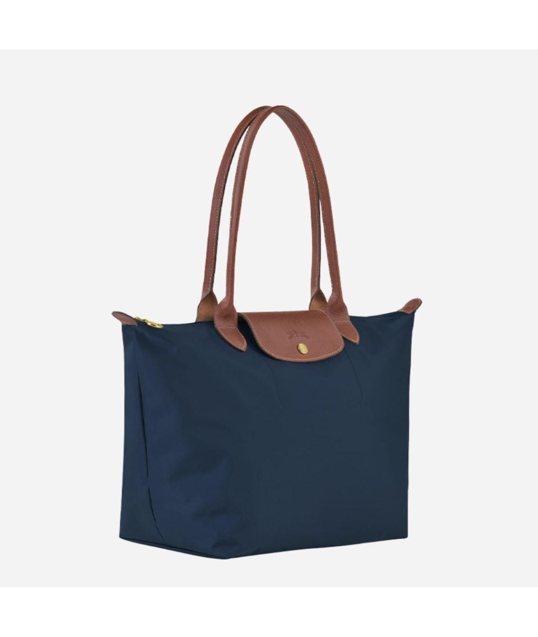 LONGCHAMP Темно-синяя тканевая сумка с короткими ручками, фото 8