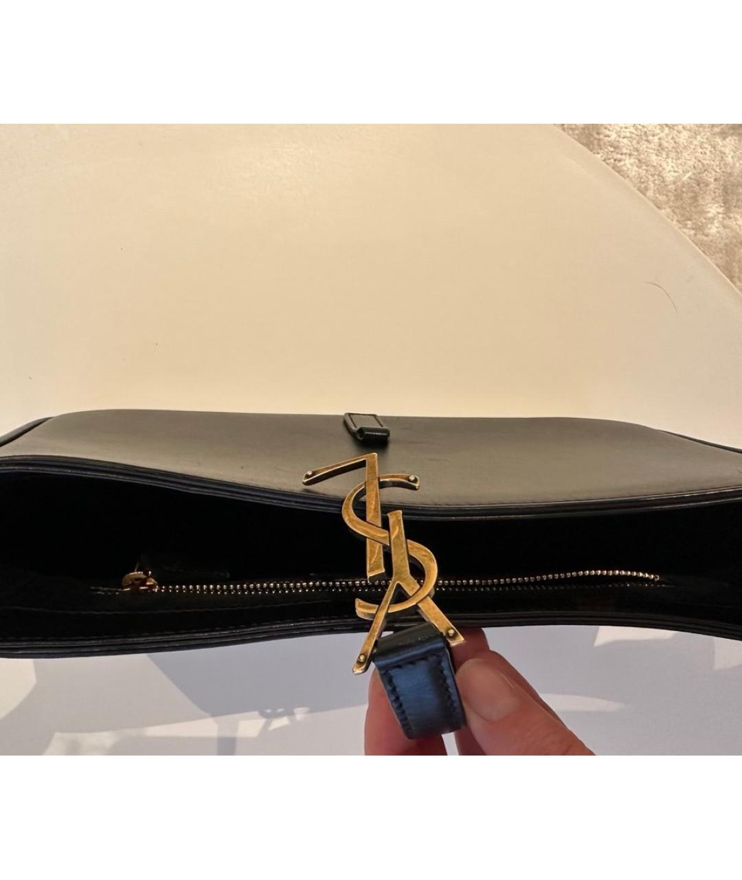 SAINT LAURENT Черная кожаная сумка через плечо, фото 8