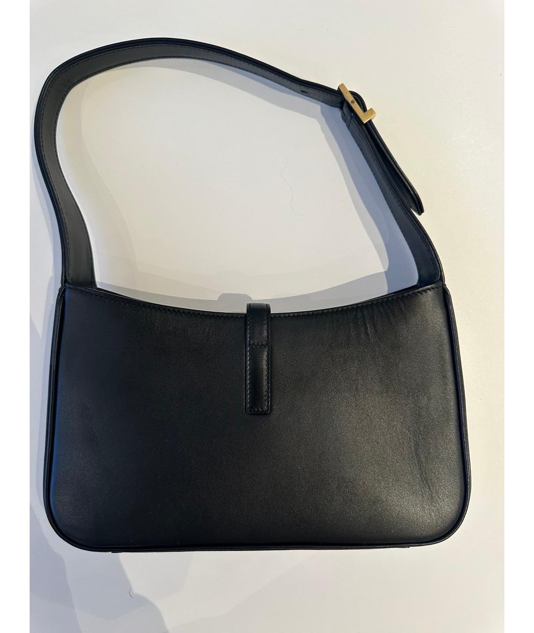 SAINT LAURENT Черная кожаная сумка через плечо, фото 2