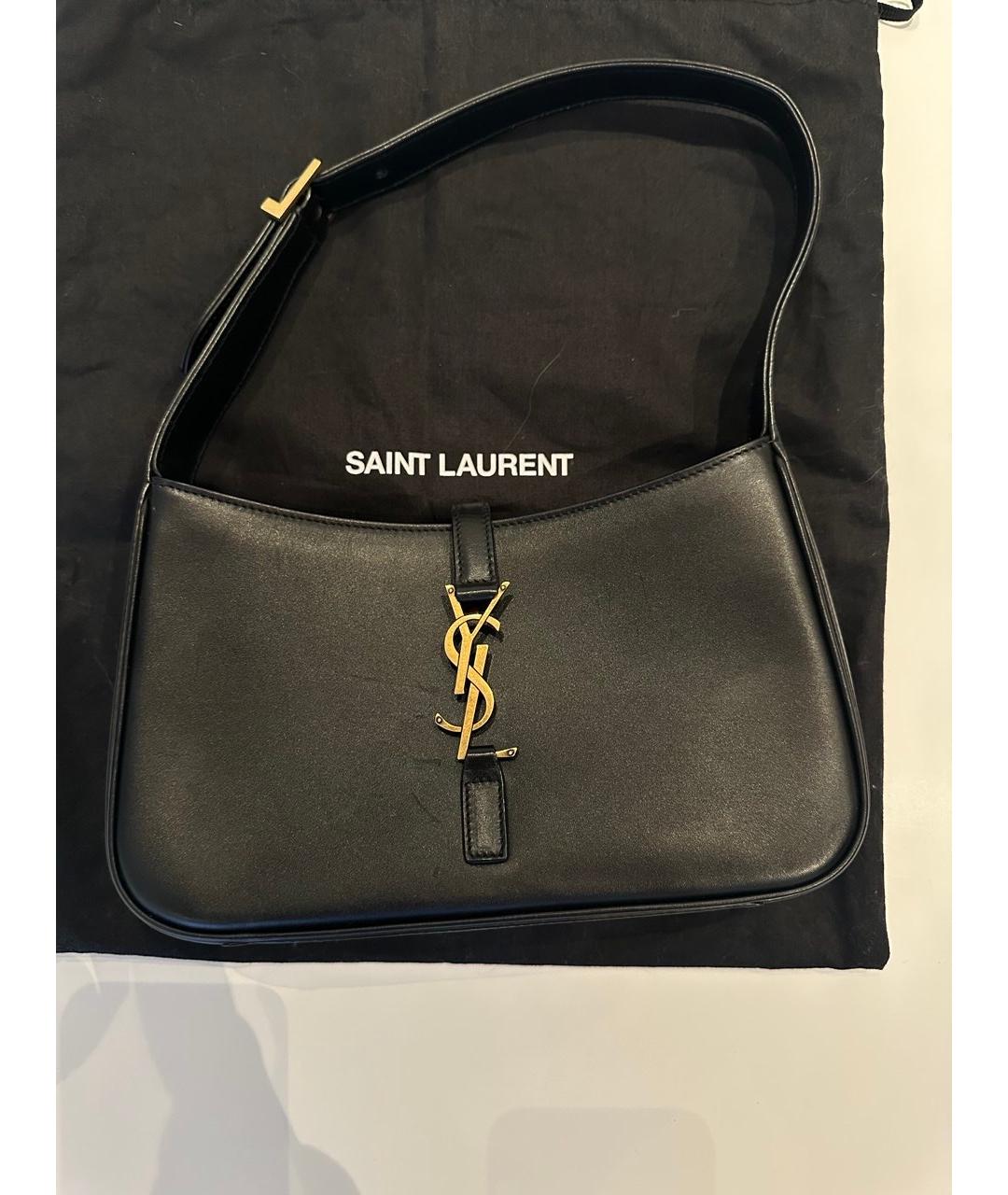 SAINT LAURENT Черная кожаная сумка через плечо, фото 9