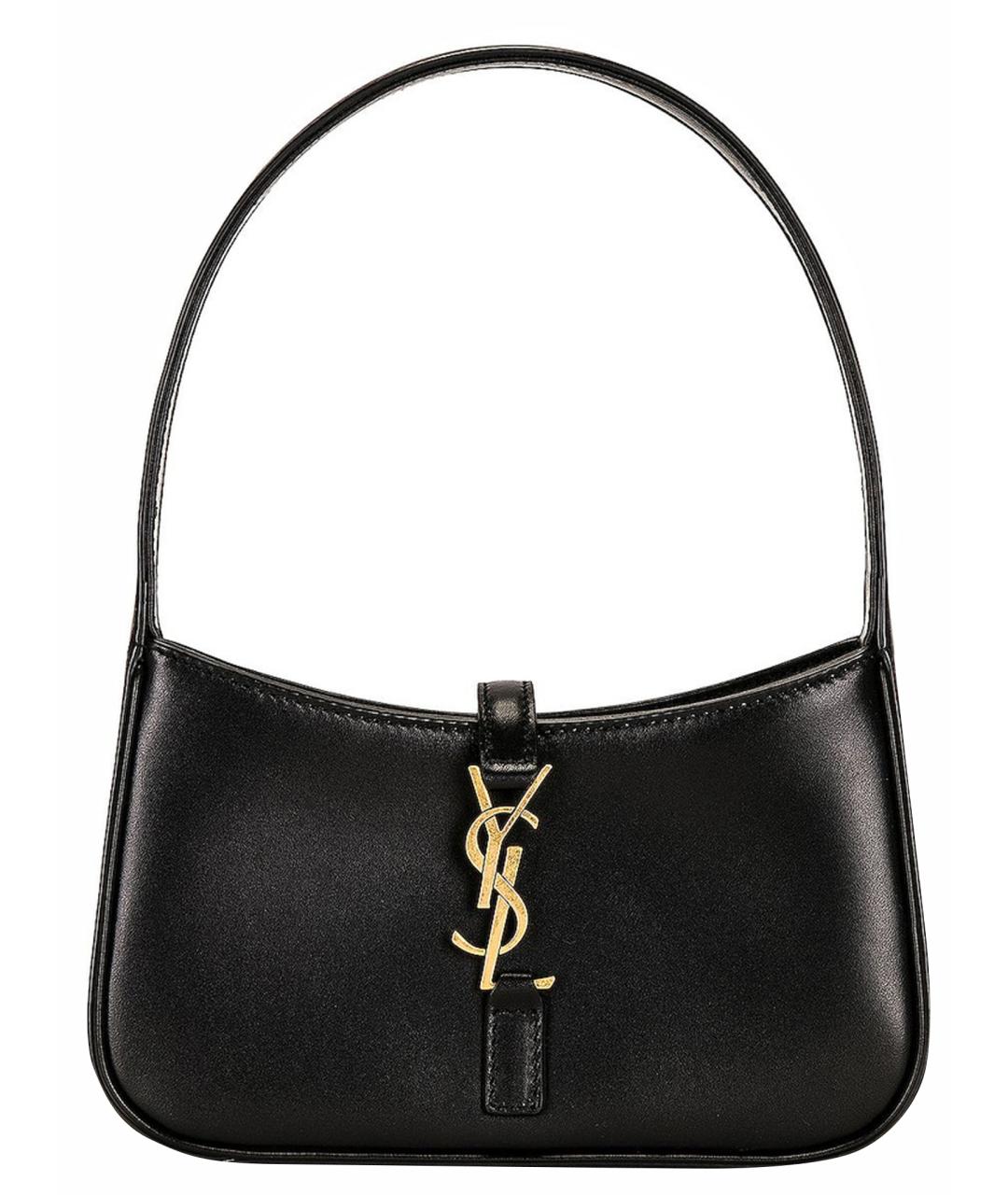 SAINT LAURENT Черная кожаная сумка через плечо, фото 1