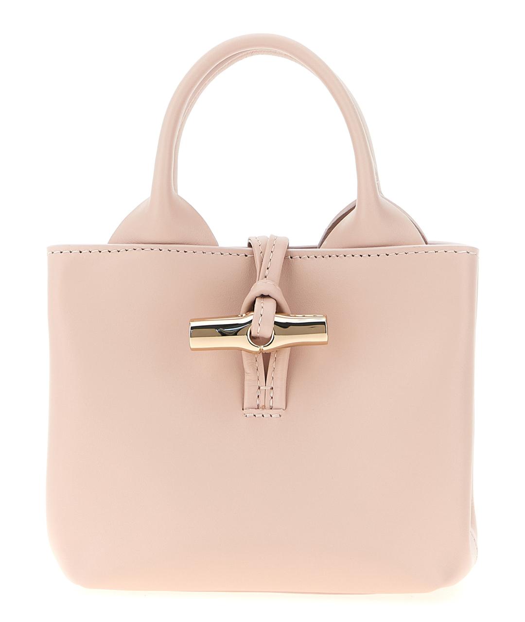 LONGCHAMP Розовая кожаная сумка тоут, фото 1