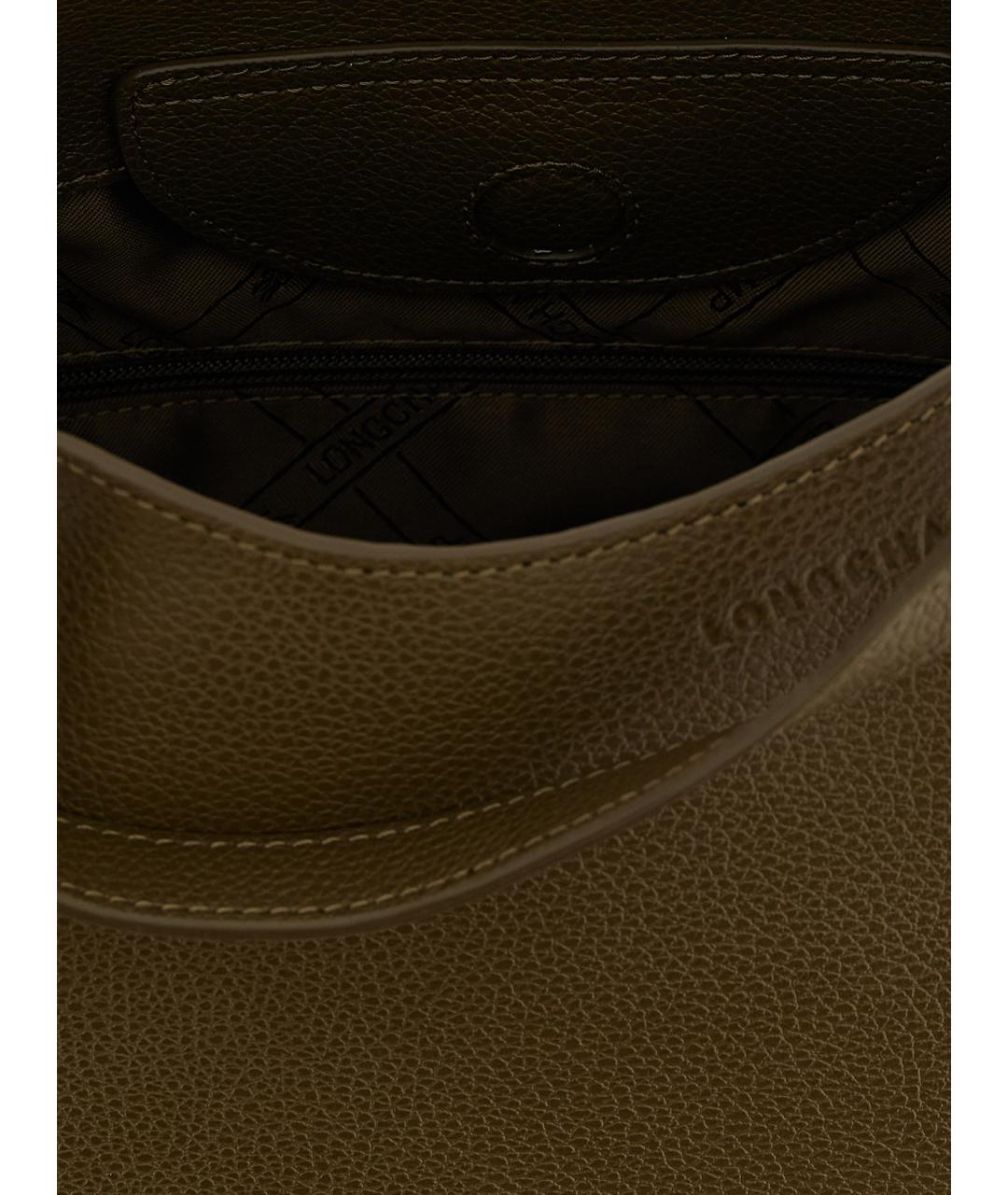 LONGCHAMP Зеленая кожаная сумка тоут, фото 4