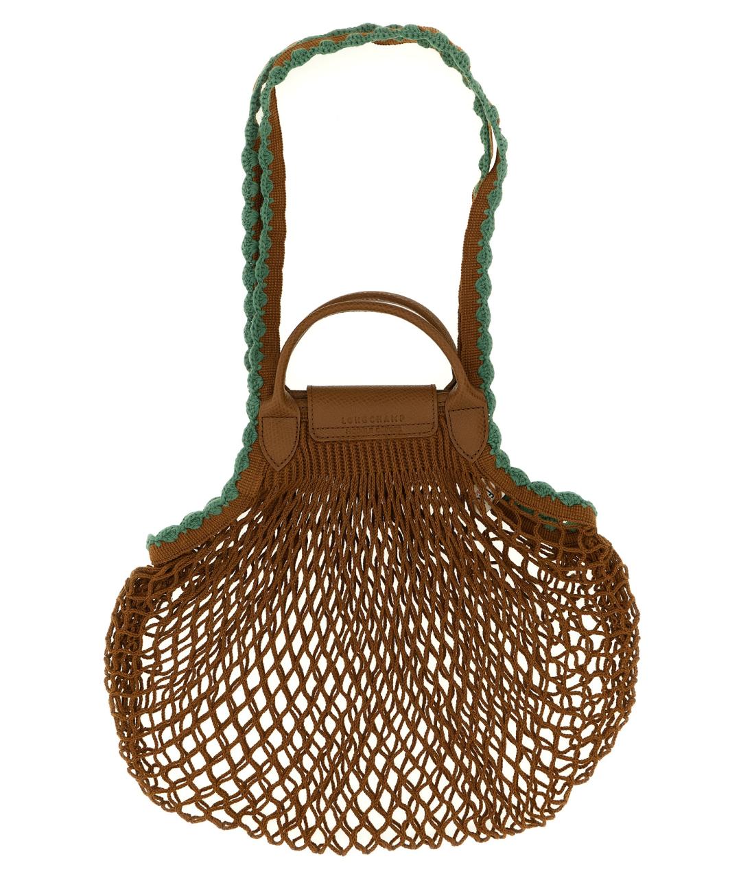 LONGCHAMP Коричневая хлопковая сумка через плечо, фото 2