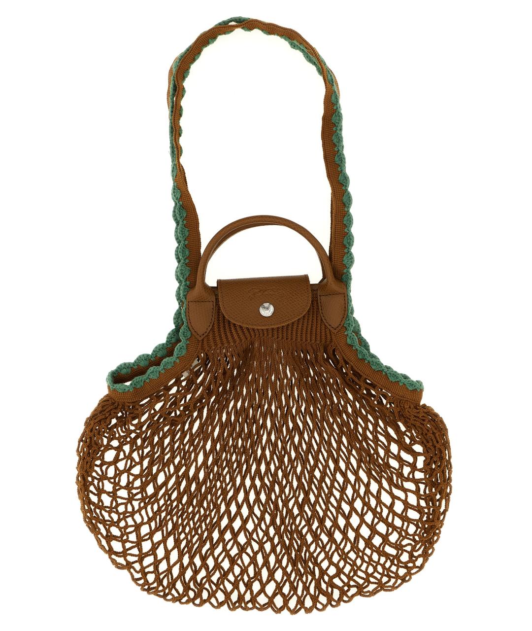 LONGCHAMP Коричневая хлопковая сумка через плечо, фото 1