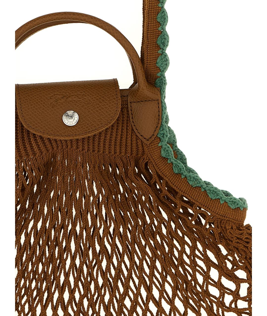 LONGCHAMP Коричневая хлопковая сумка через плечо, фото 3