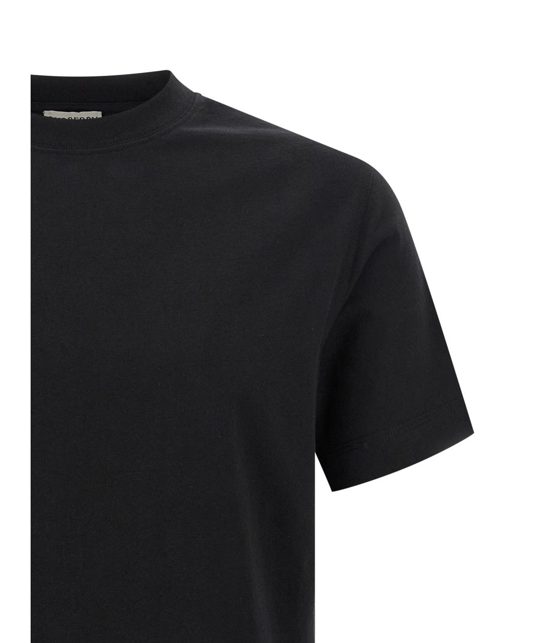 BURBERRY Черная хлопковая футболка, фото 3