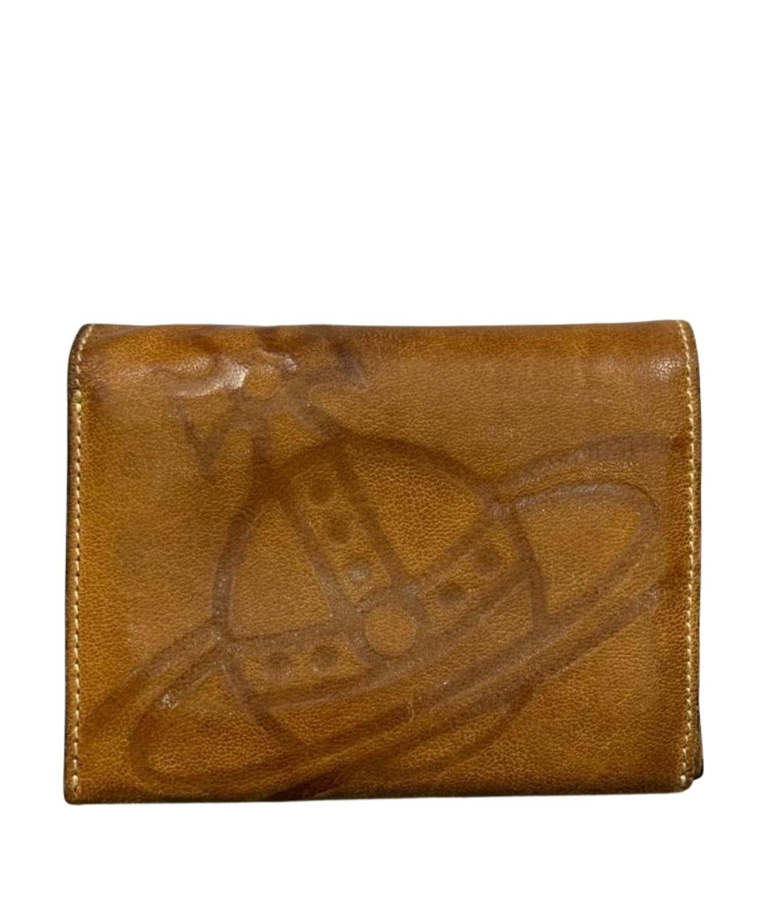 VIVIENNE WESTWOOD Коричневый кожаный кошелек, фото 1