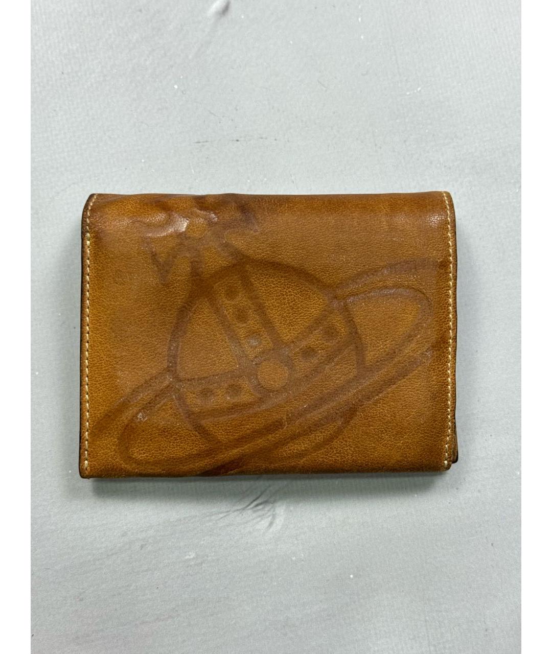 VIVIENNE WESTWOOD Коричневый кожаный кошелек, фото 9