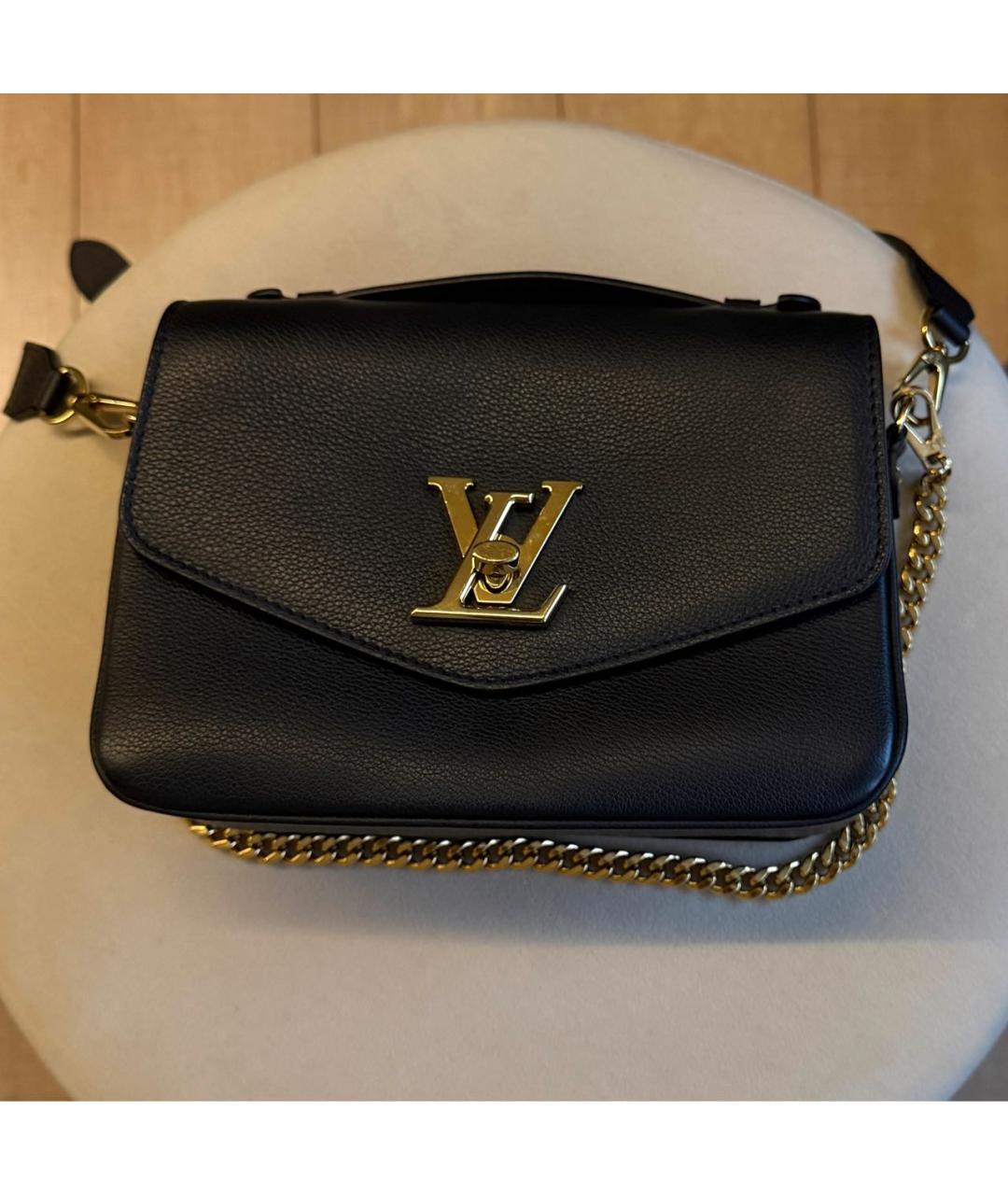 LOUIS VUITTON Черная кожаная сумка через плечо, фото 8