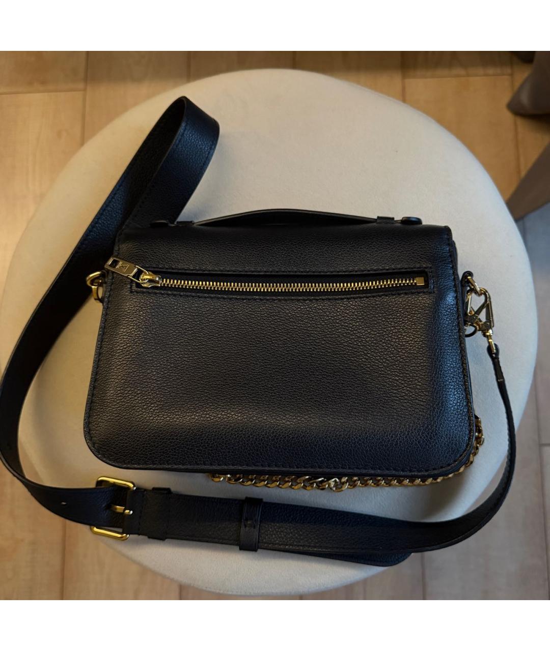 LOUIS VUITTON Черная кожаная сумка через плечо, фото 3