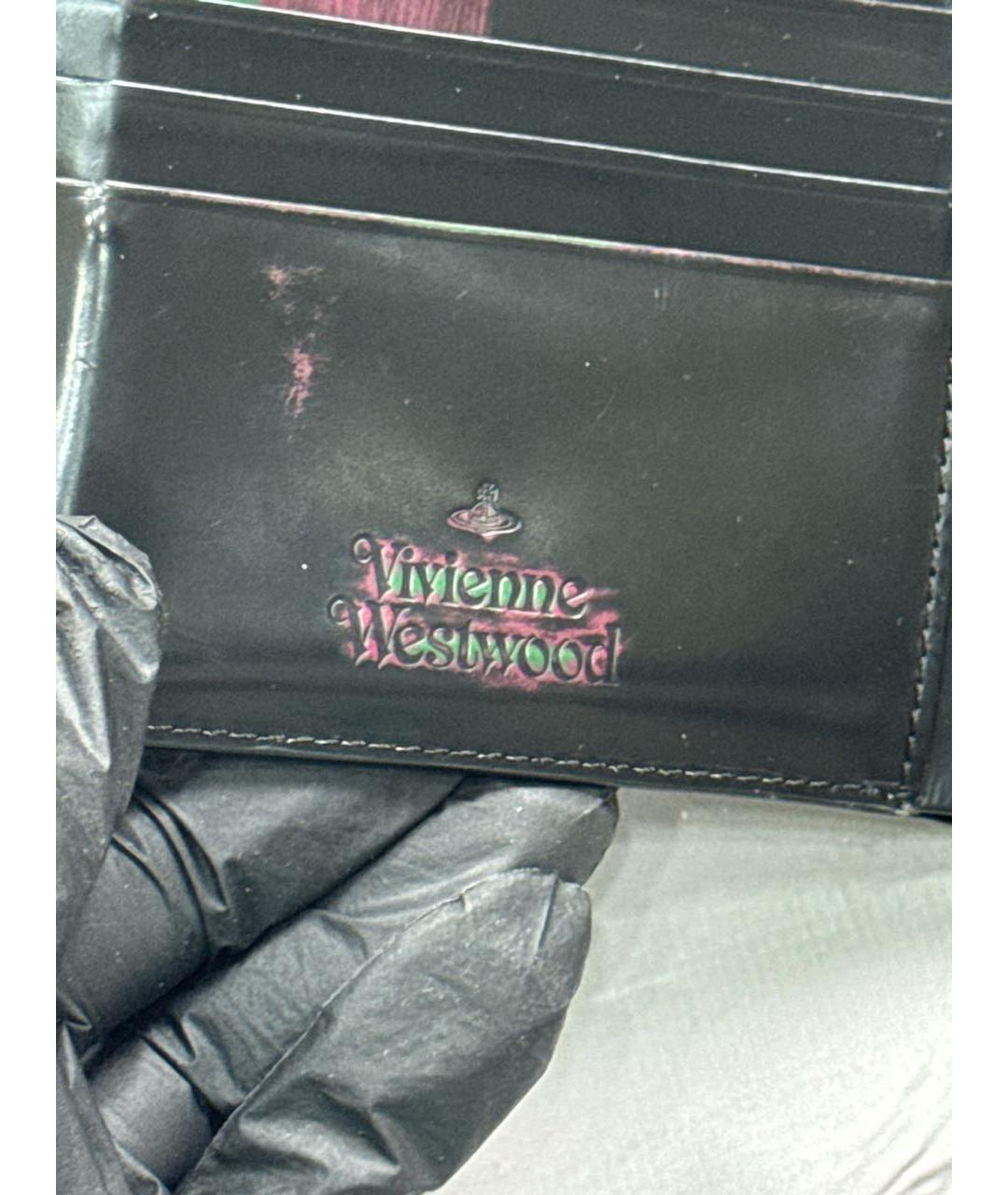 VIVIENNE WESTWOOD Черный кожаный кошелек, фото 8
