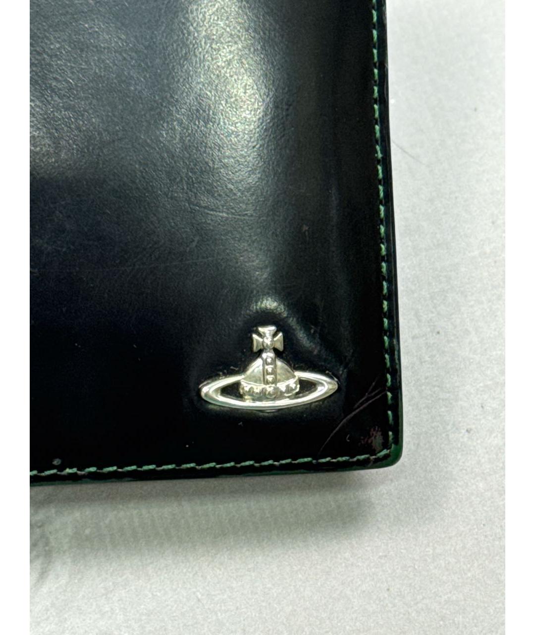 VIVIENNE WESTWOOD Черный кожаный кошелек, фото 3