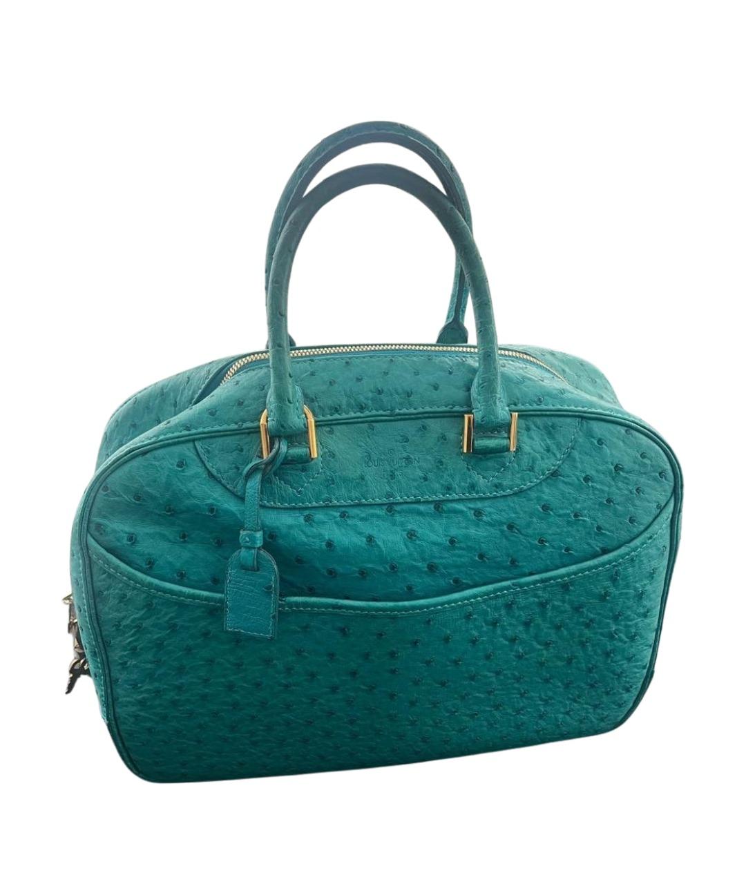 LOUIS VUITTON Бирюзовая сумка с короткими ручками из экзотической кожи, фото 1