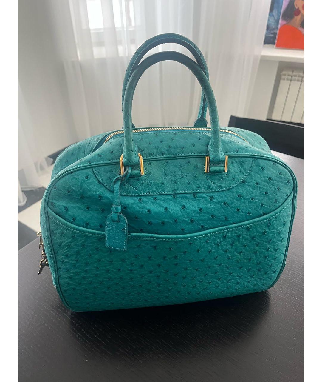 LOUIS VUITTON Бирюзовая сумка с короткими ручками из экзотической кожи, фото 8