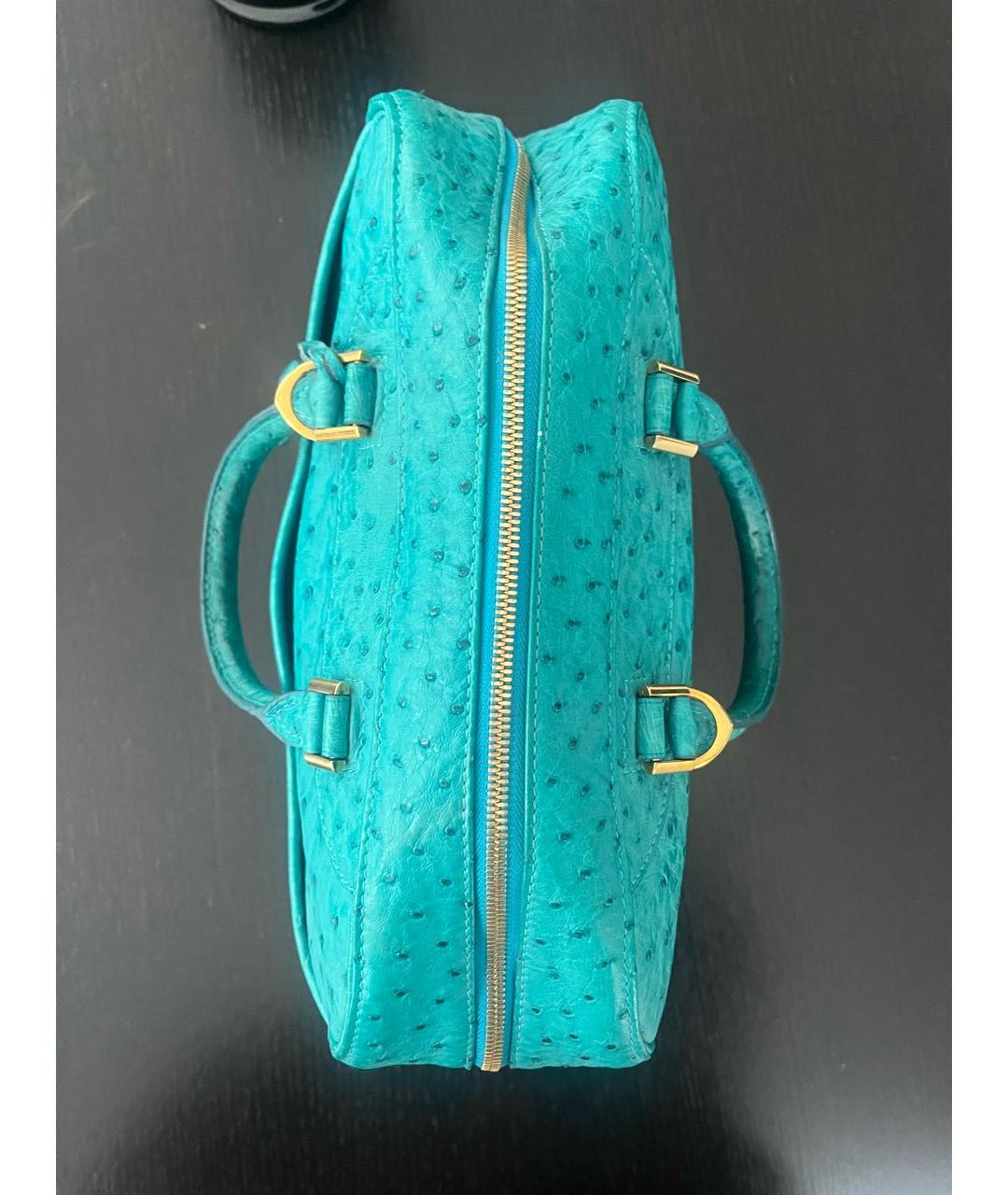 LOUIS VUITTON Бирюзовая сумка с короткими ручками из экзотической кожи, фото 7
