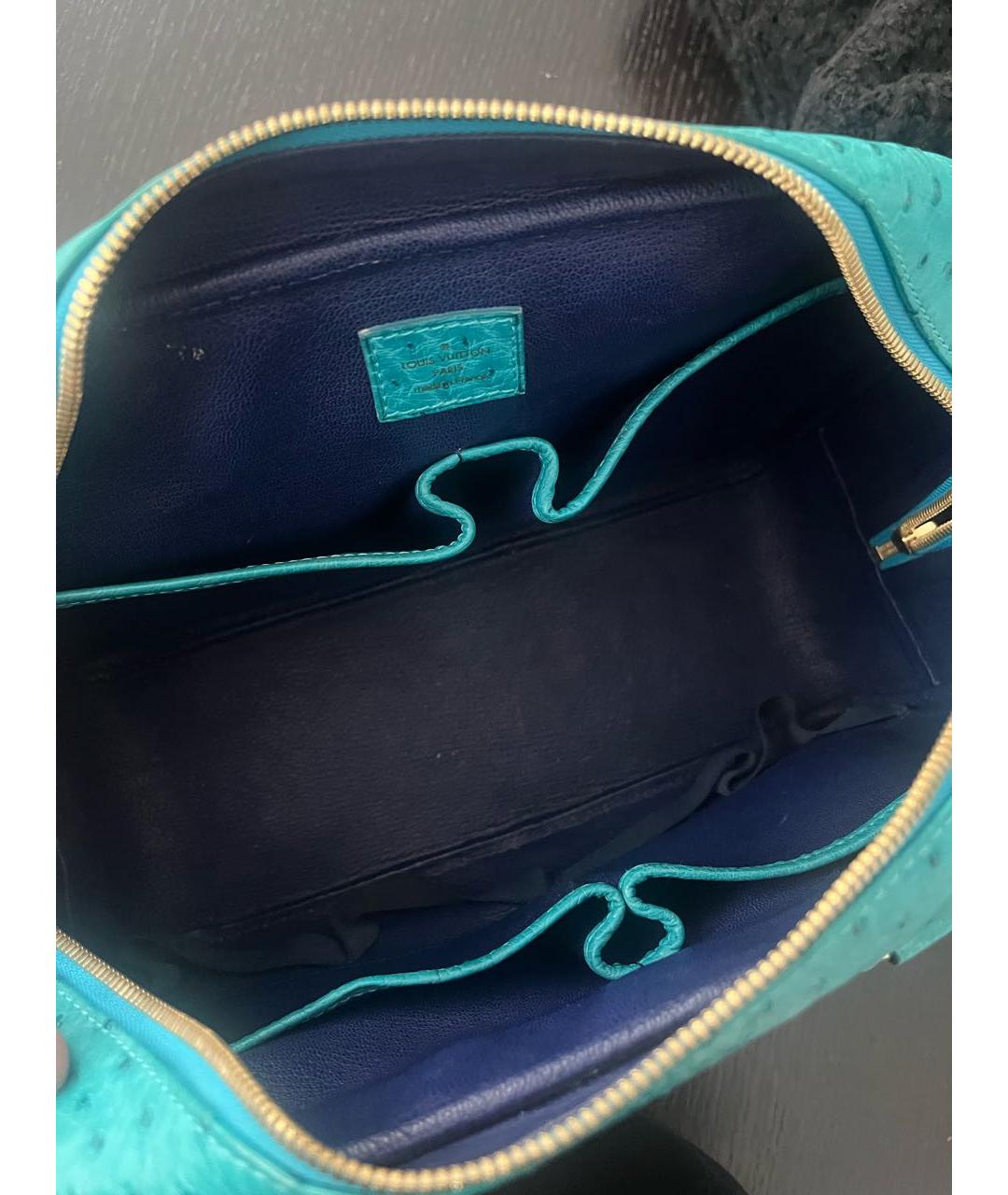 LOUIS VUITTON Бирюзовая сумка с короткими ручками из экзотической кожи, фото 6