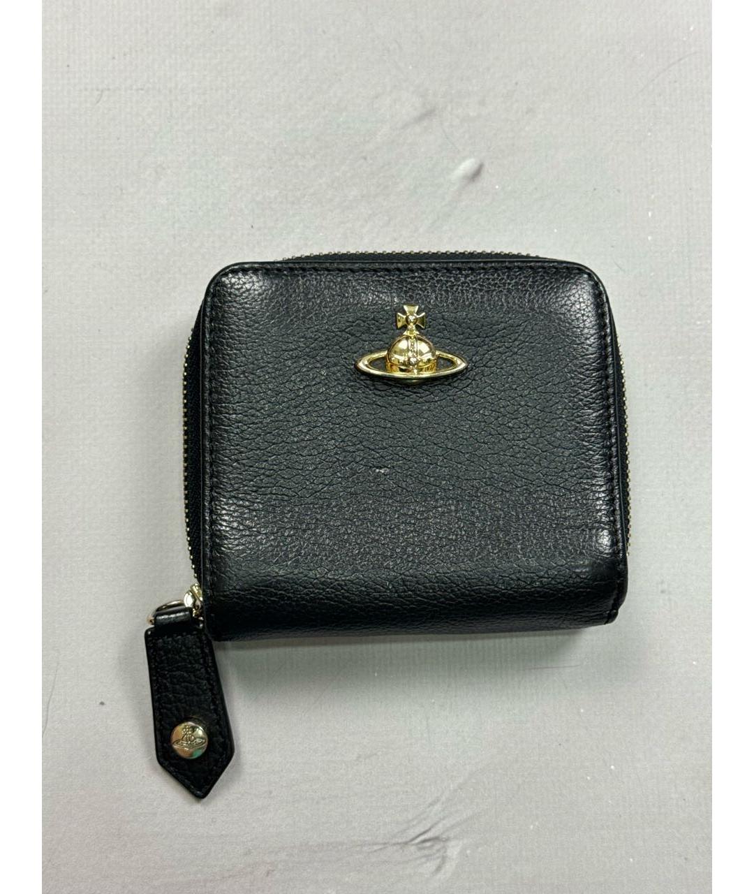 VIVIENNE WESTWOOD Черный кожаный кошелек, фото 9