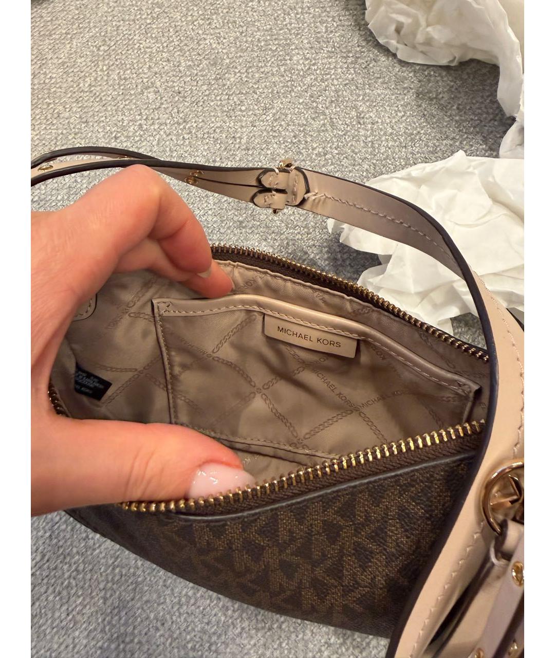 MICHAEL KORS Коричневая сумка с короткими ручками, фото 3