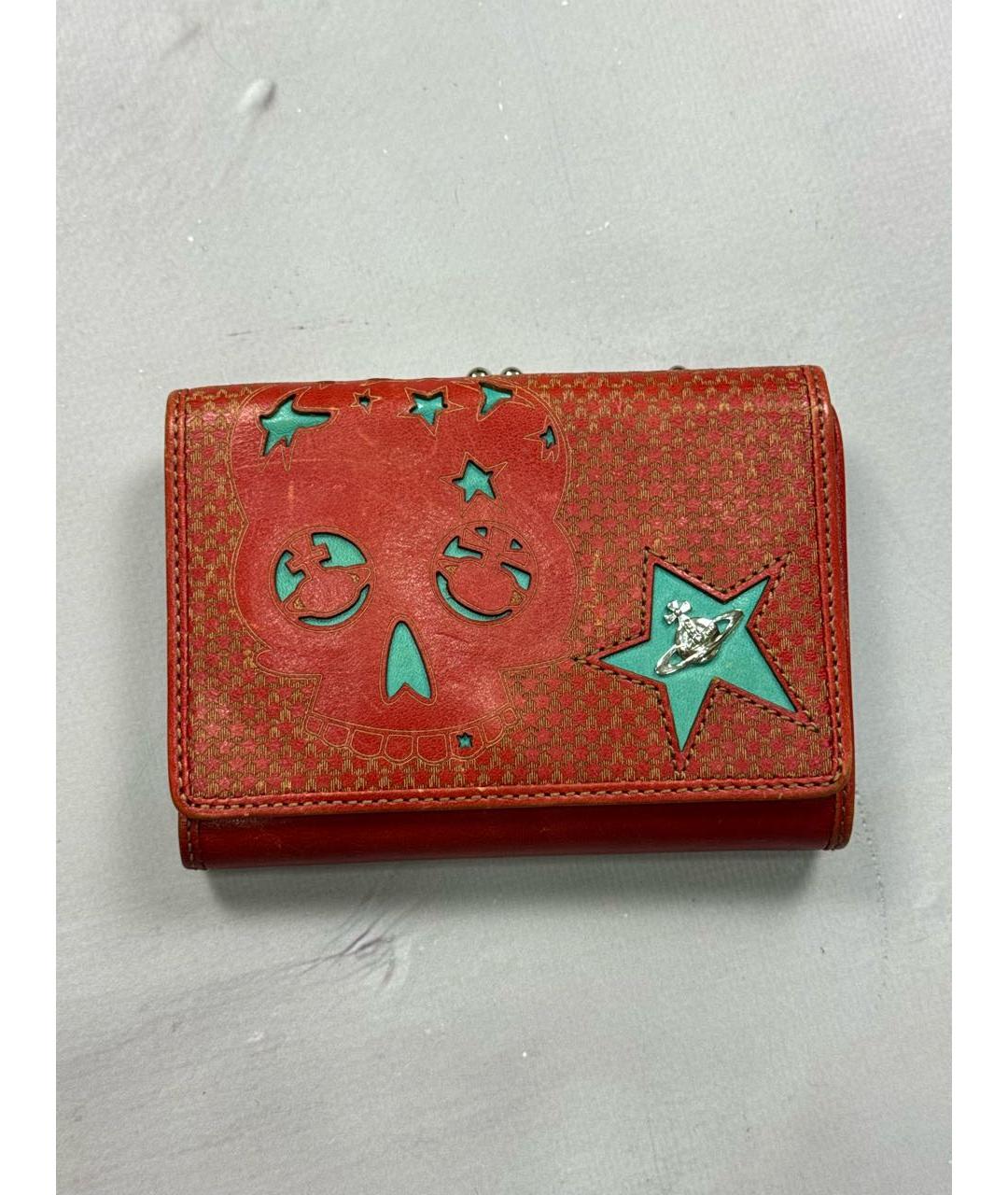 VIVIENNE WESTWOOD Красный кожаный кошелек, фото 9
