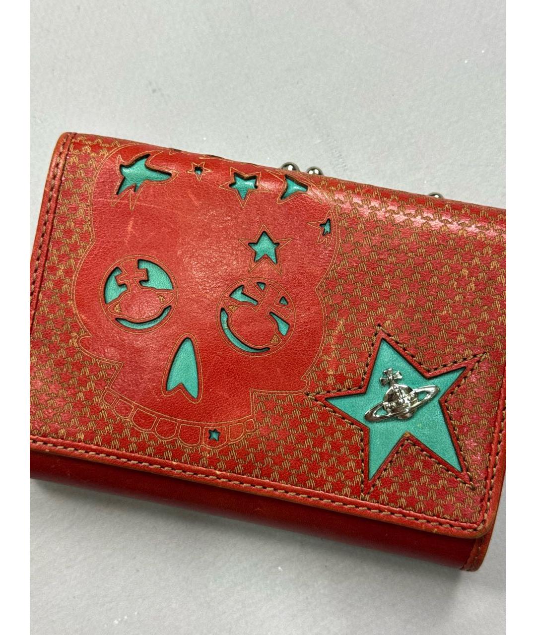 VIVIENNE WESTWOOD Красный кожаный кошелек, фото 2