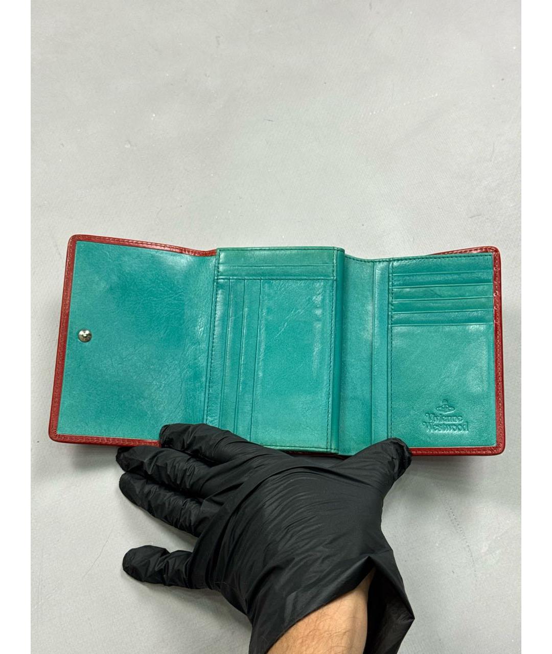 VIVIENNE WESTWOOD Красный кожаный кошелек, фото 4