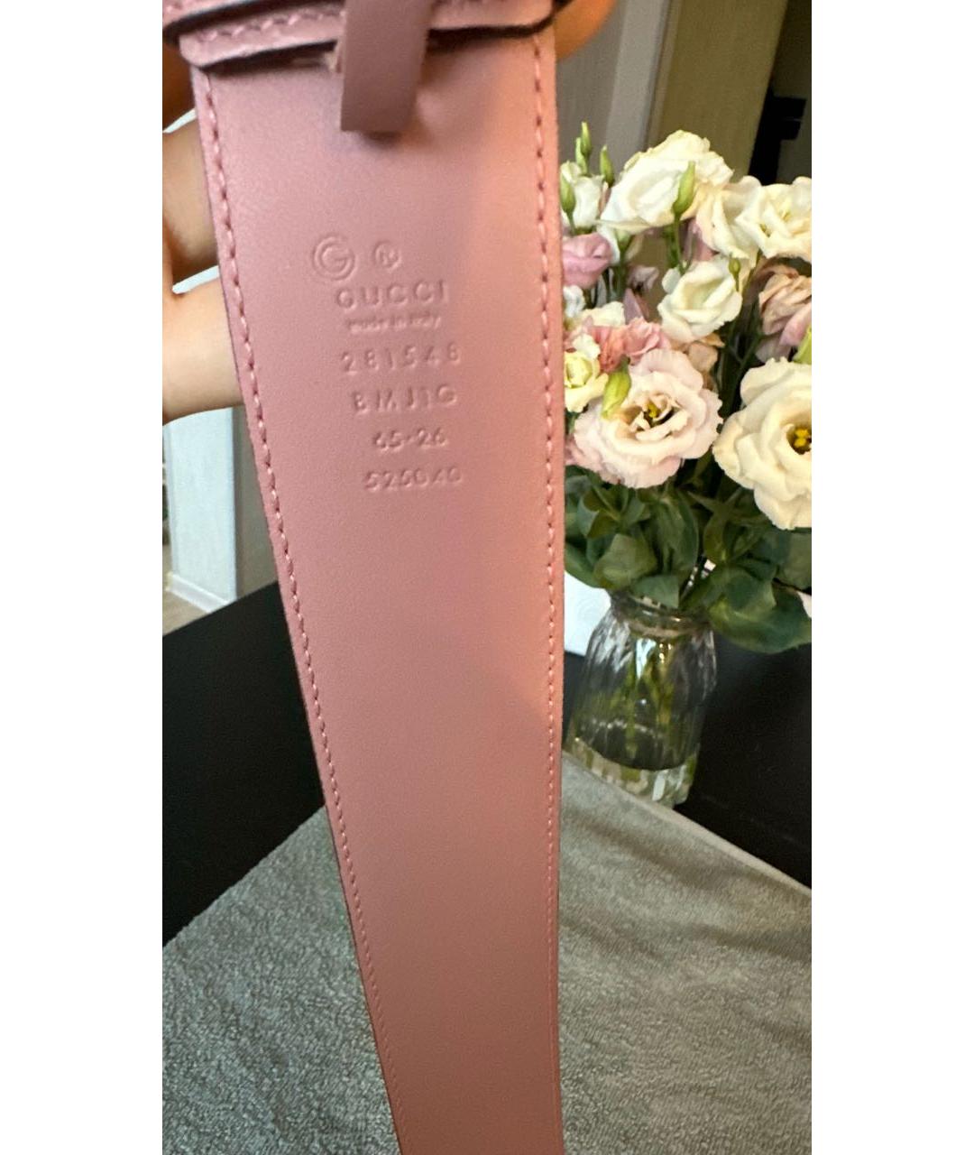GUCCI Розовый кожаный ремень, фото 3
