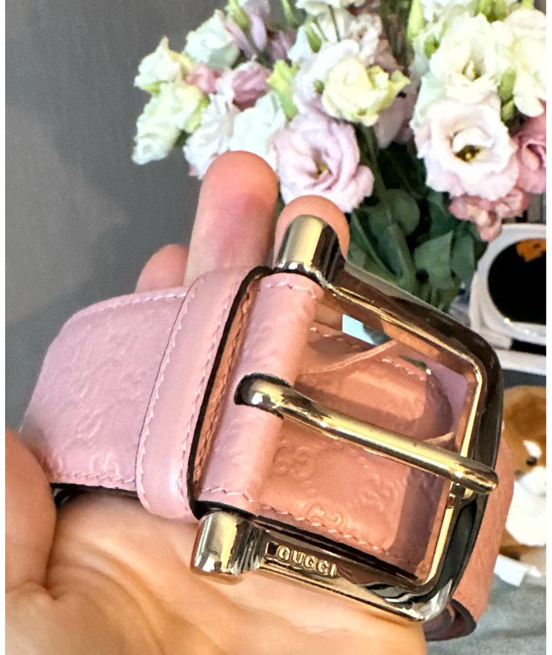 GUCCI Розовый кожаный ремень, фото 5