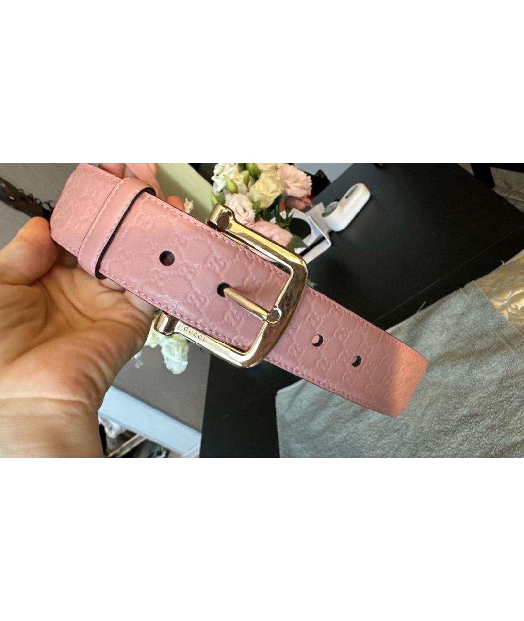 GUCCI Розовый кожаный ремень, фото 6