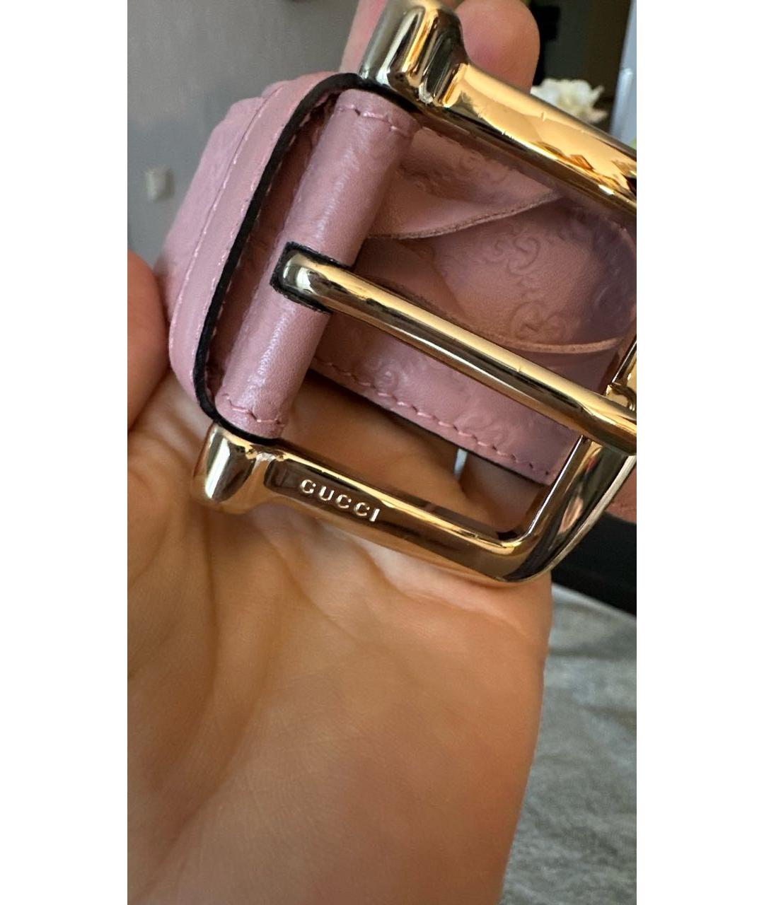 GUCCI Розовый кожаный ремень, фото 2