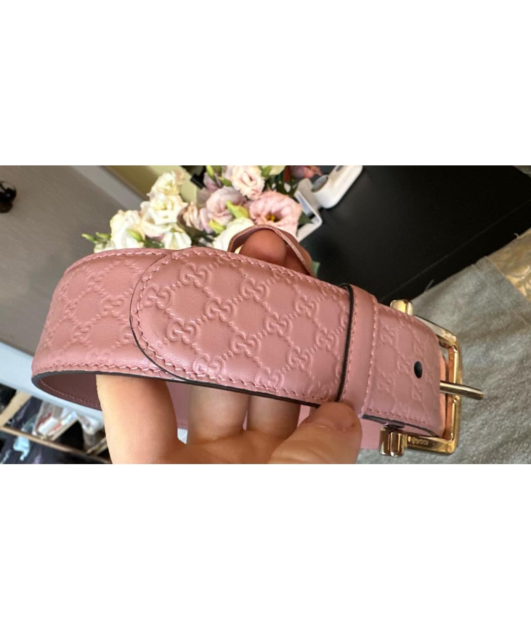 GUCCI Розовый кожаный ремень, фото 4