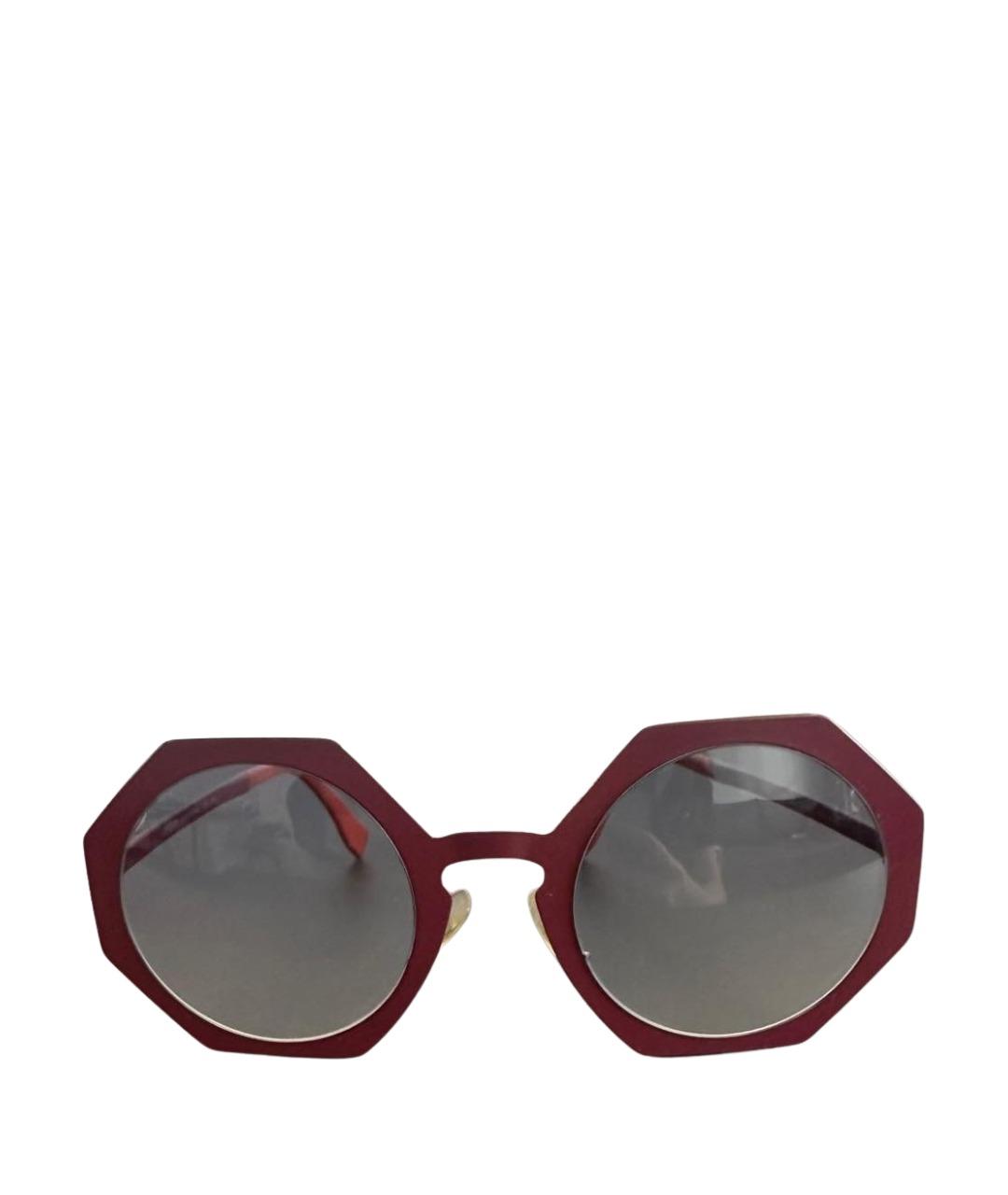 FENDI Бордовые пластиковые солнцезащитные очки, фото 1